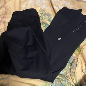 Lululemon fast and free black  Leggings with reflective details